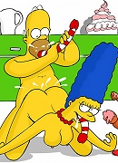 Dark eyed Terri shares perverted Homer Simpson in the bed