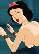 The sadistic Queen is decided to convert Snow White into her sex slave! She salivates as she tortures her pussy and sees it getting wet.